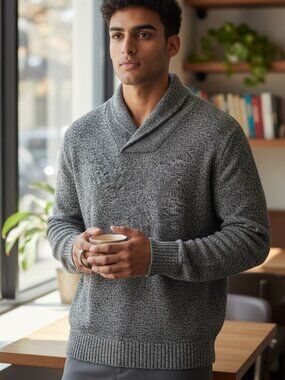 Hawker Rye Stitch Fix Men’s Gray Cotton Cashmere Sweater Large NWT